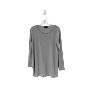Sun Kim Shirt Gray Basic Stretch Long Sleeve Minimalist Neutral Crewneck Large